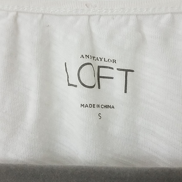 LOFT blouse small white dolman boho coastal neutral - Picture 2 of 6